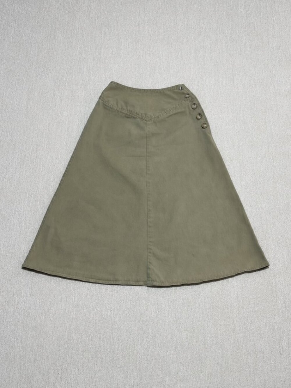 Vintage Banana Republic Khaki A-Line Midi Skirt - Picture 2 of 7